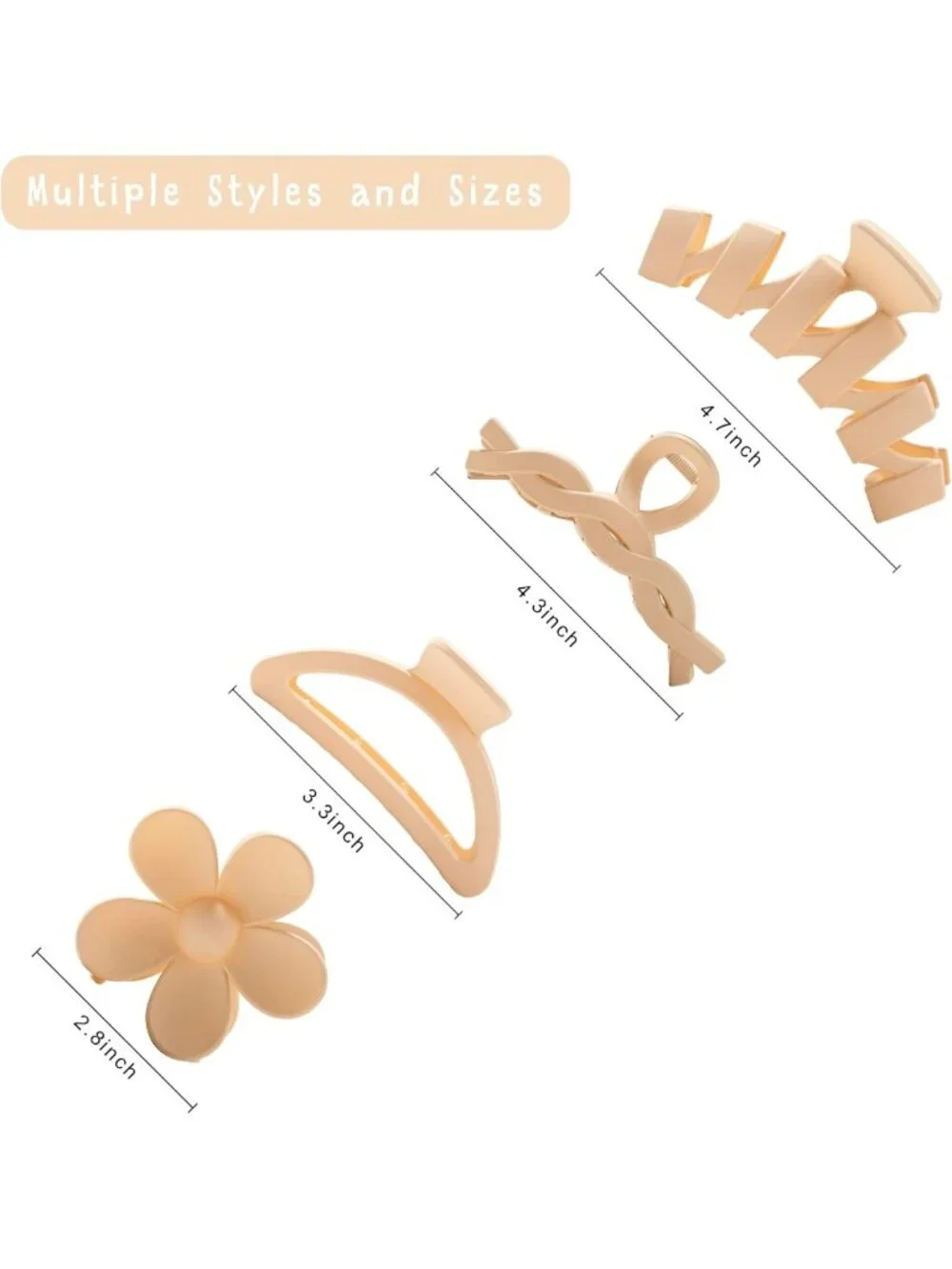 8PCS Flower Hair Clips for Women, Thick Hair Claw Clips, Stylish Accessories